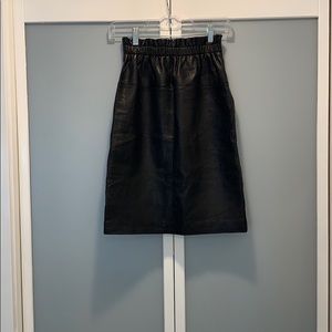 Vintage faux leather paper bag skirt